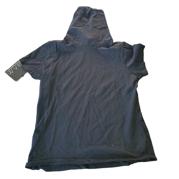 NWT Bam by Betsy & Adam Black Short Sleeve T-Shirt with Attached Mask Size S - Picture 1 of 9